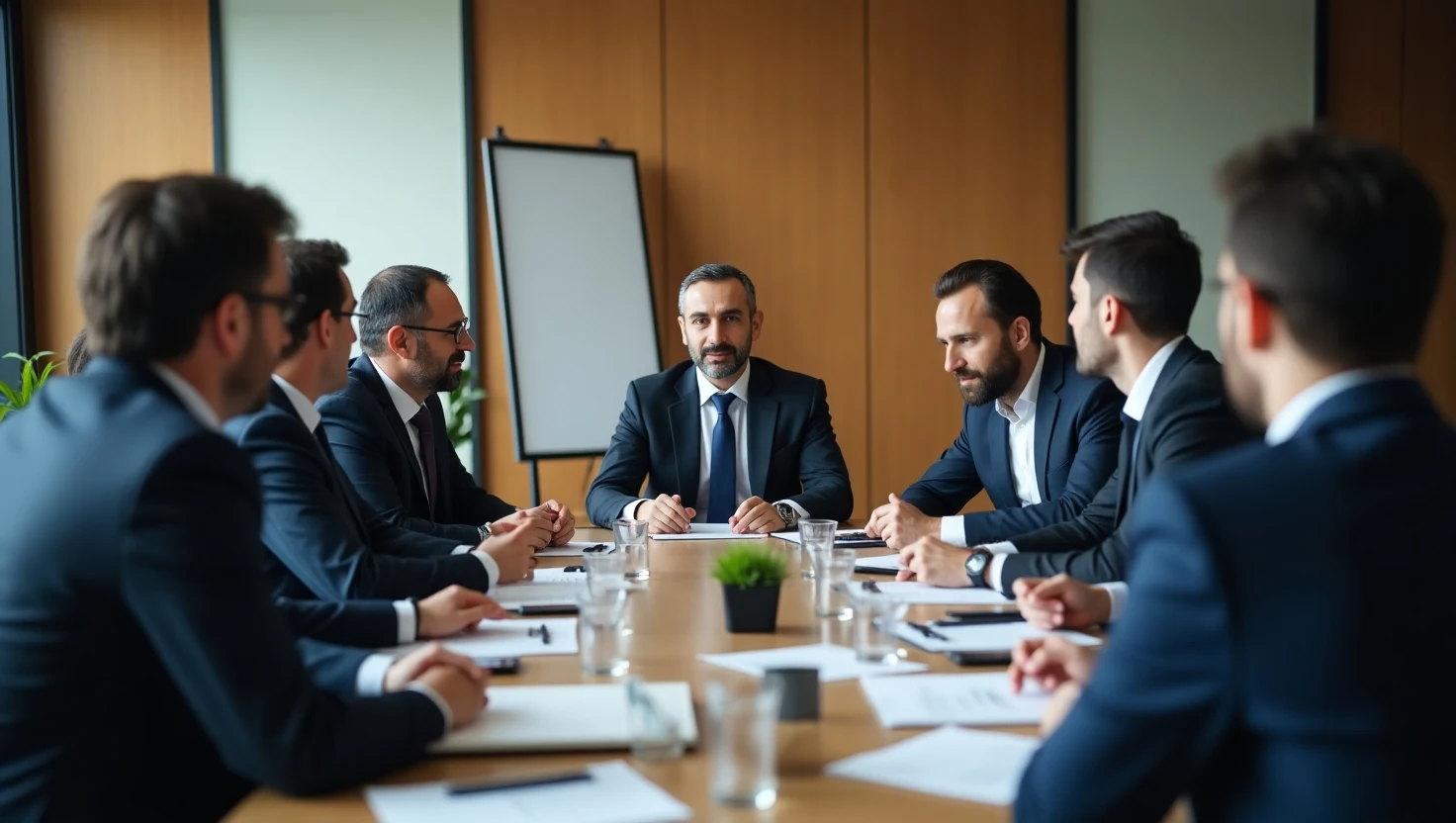 ثبت شرکت هلدینگ صاحبان یک شرکت هلدینگ دور یک میز نشسته اند